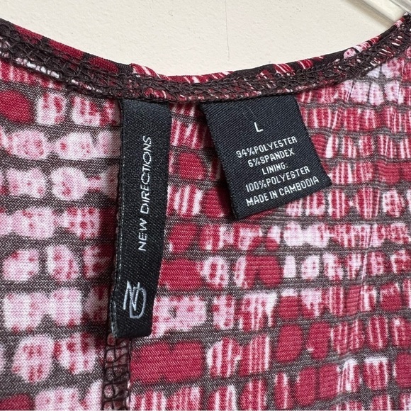 NEW DIRECTIONS Burgandy Tie Waist Midi Dress - Picture 3 of 6